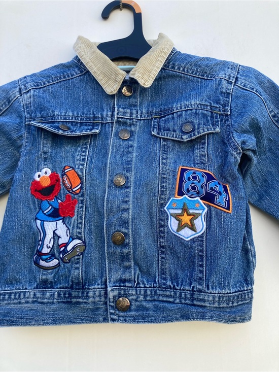 Sesame Street Other - Sesame Street Vintage 2006 Denim Snap Front With Corduroy Collar Size 3T